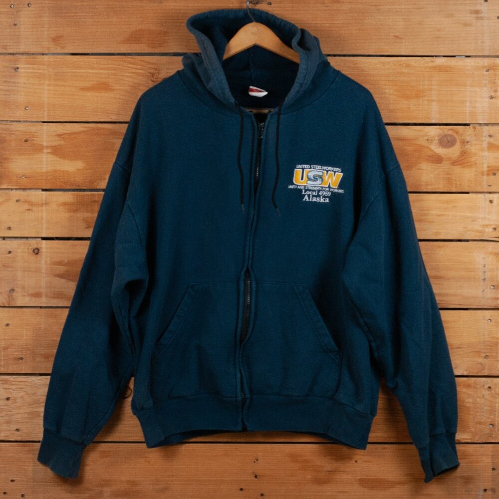 Vintage US Steel Workers Union Hoodie- Men's XL, Alaska Local 4959, Made in USA
